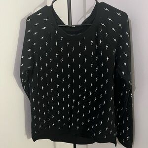 Vans Black Lightning Bolt Print Sweatshirt